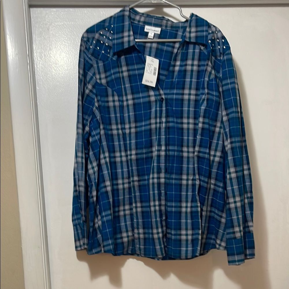 Fashion bug button-down shirt, sizel 3X Nwt